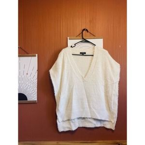 LULUS Oversized FUZZY TANK White XL